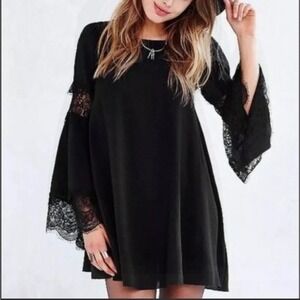 For Love & Lemons Le'veon Bell Sleeve Lace Dress Black WHIMSIGOTH XS